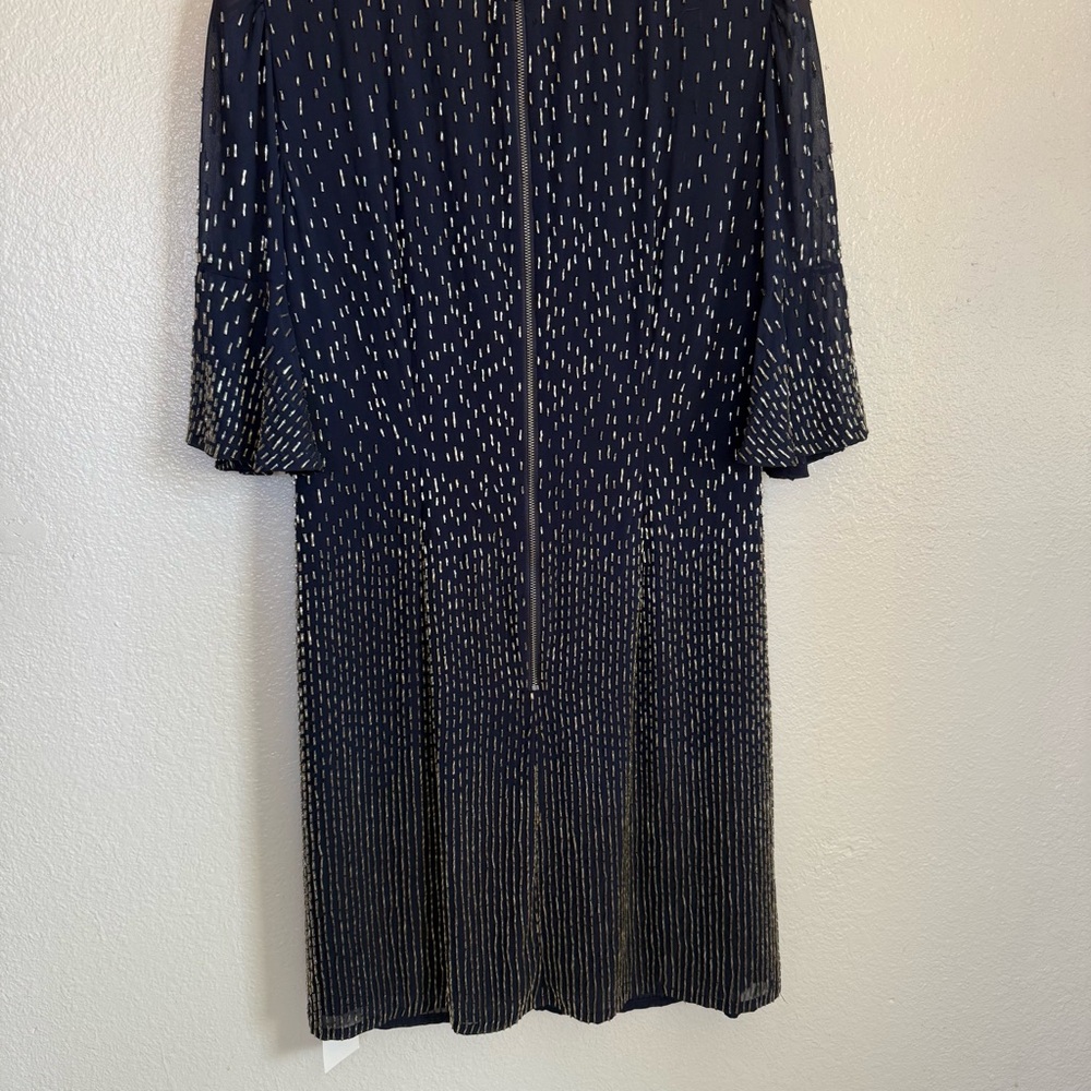Alice + Olivia Thym Trumpet-Sleeve Shift Beaded Dress Size 8 - Picture 10 of 15